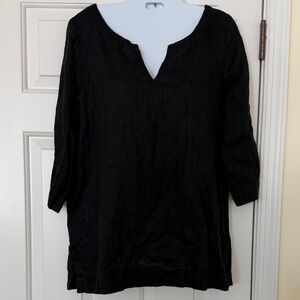 J.Jill 3/4 sleeves Women's Black V-Neck flowy Top lightweight shirt